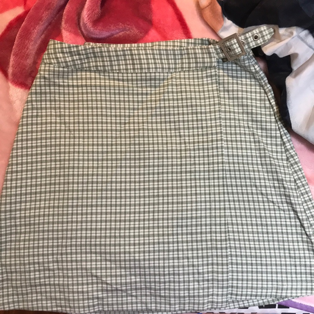 Brandy Melville green plaid skirt